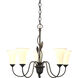 Forged Leaves 5 Light 26 inch Black Chandelier Ceiling Light - Open Box