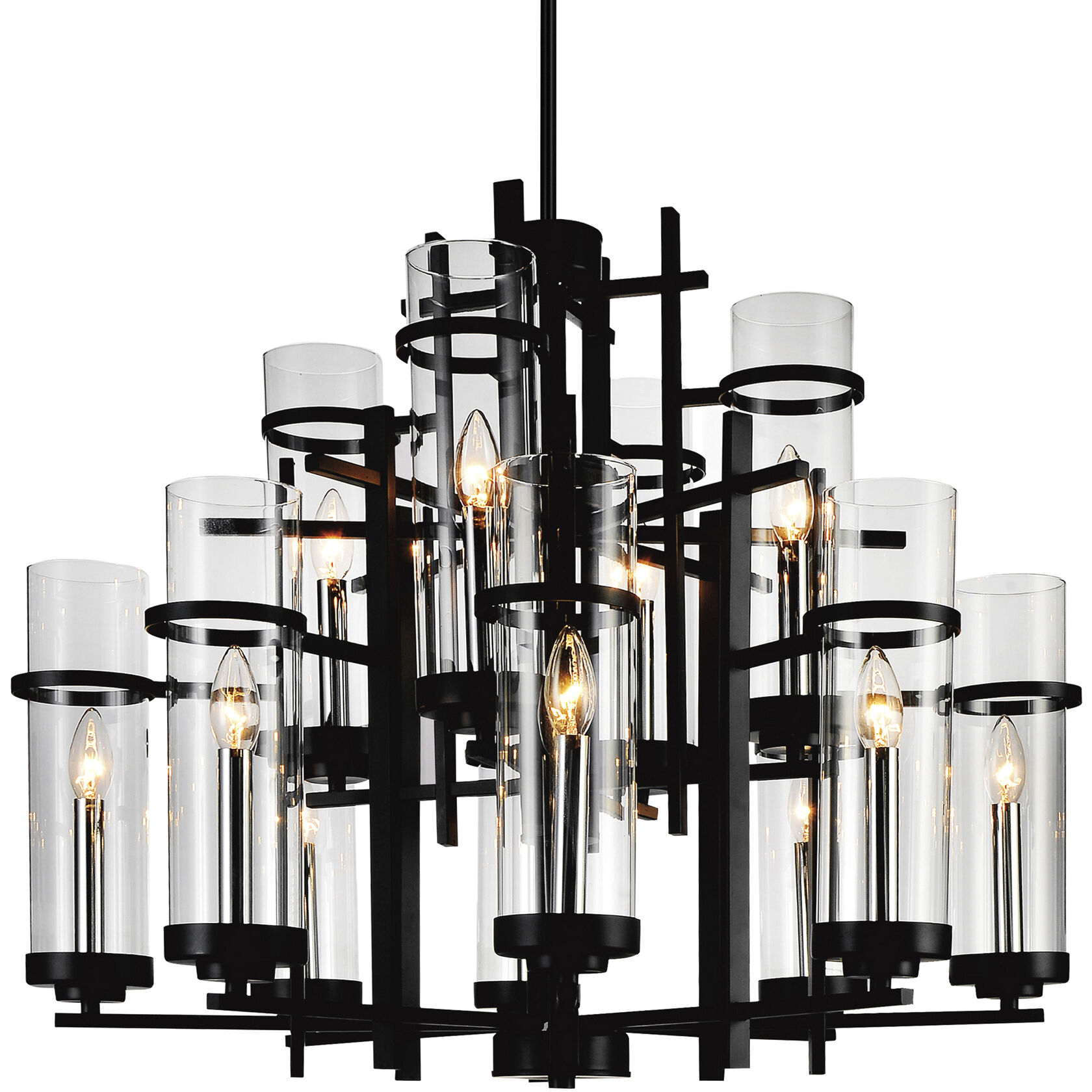 Sierra 12 Light 30 inch Black Up Chandelier Ceiling Light