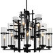 Sierra 12 Light 30 inch Black Up Chandelier Ceiling Light