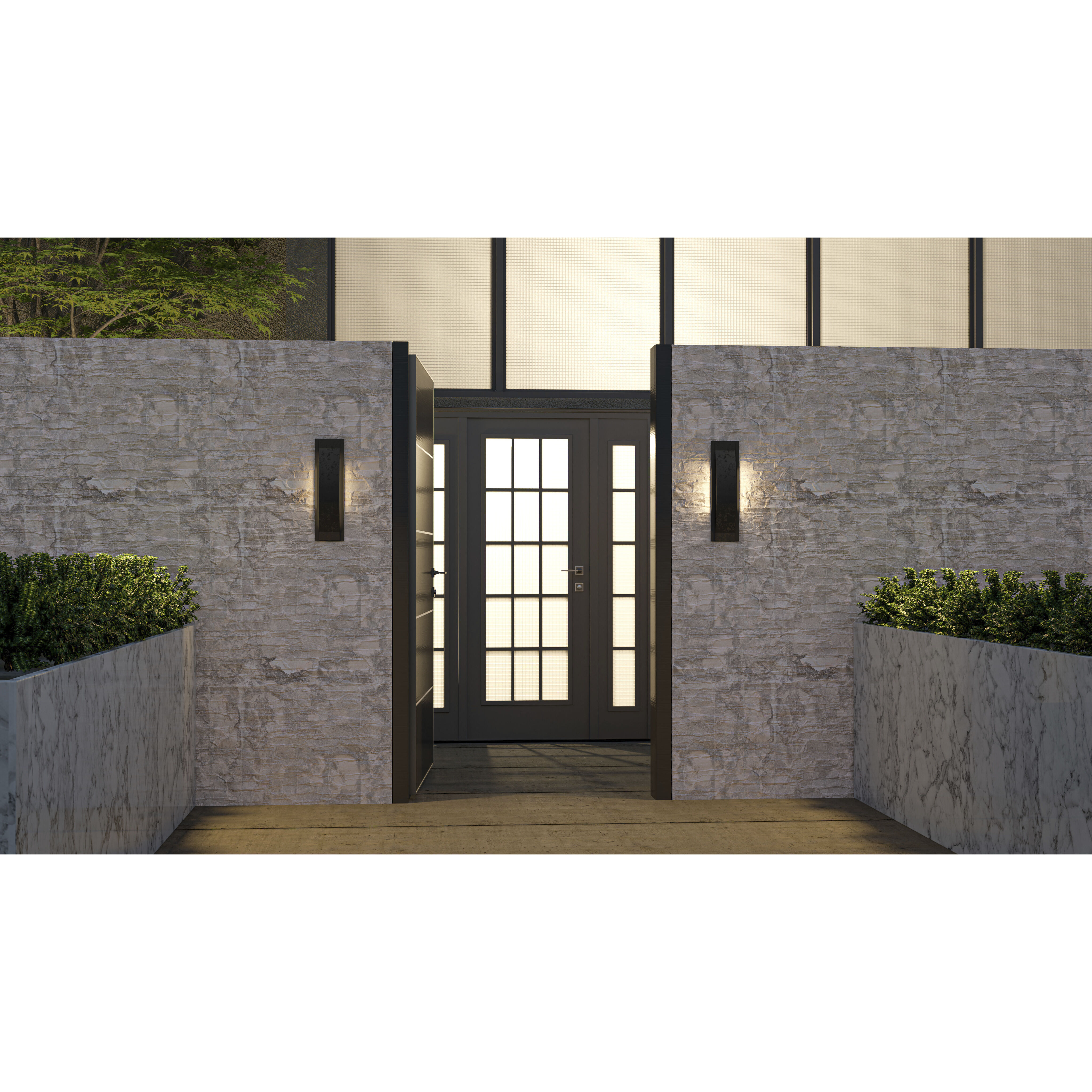 Onyx LED 18 inch Earth Black Outdoor Wall Lantern, Medium