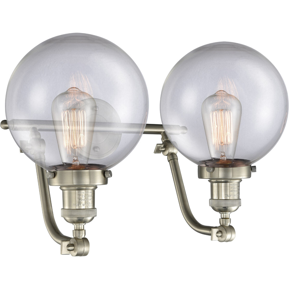 Franklin Restoration Large Beacon LED 18 inch Brushed Satin Nickel Bath Vanity Light Wall Light in Clear Glass, Franklin Restoration