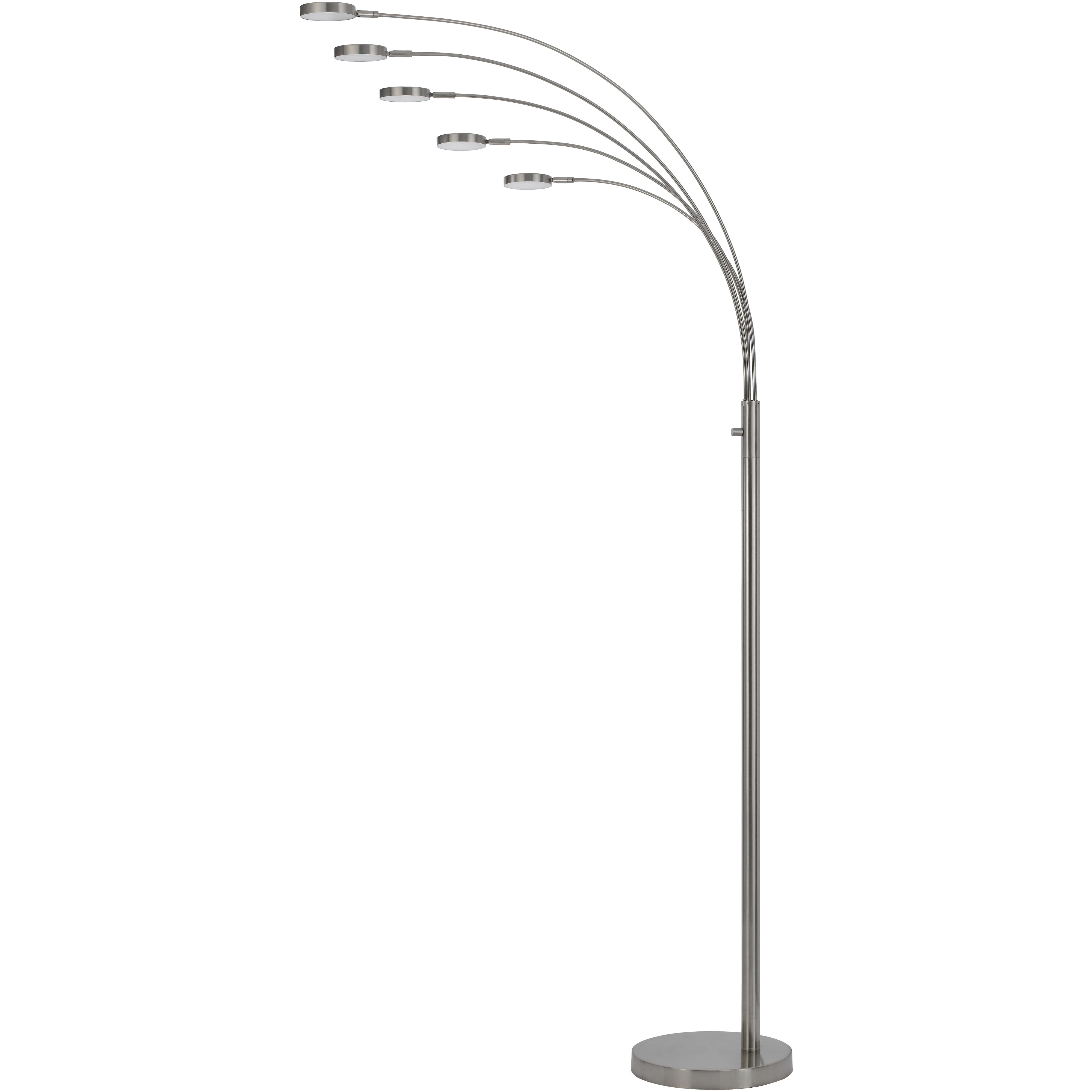 Malibu 82 inch 8.00 watt Brushed Steel Arc Floor Lamp Portable Light