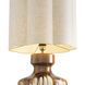 Lorena 33.86 inch 100.00 watt Brown Drip-Effect with Vintage Brass Table Lamp Portable Light