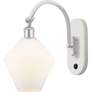 Ballston Cindyrella 1 Light 8 inch White and Polished Chrome Sconce Wall Light in Incandescent, Matte White Glass