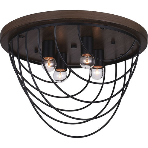 Gala 4 Light 18 inch Black Flush Mount Ceiling Light