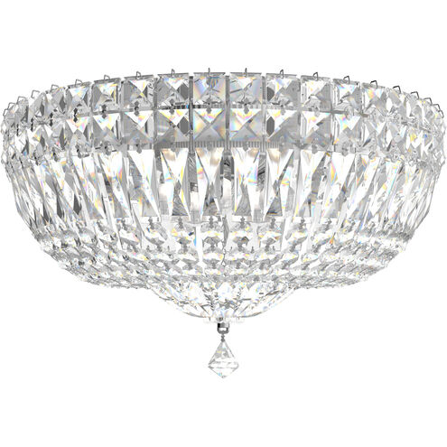 Petit Crystal Deluxe 5 Light Polished Silver Flush Mount Ceiling Light in Optic