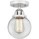Nouveau 2 Beacon LED 6 inch Polished Chrome Semi-Flush Mount Ceiling Light in Clear Glass