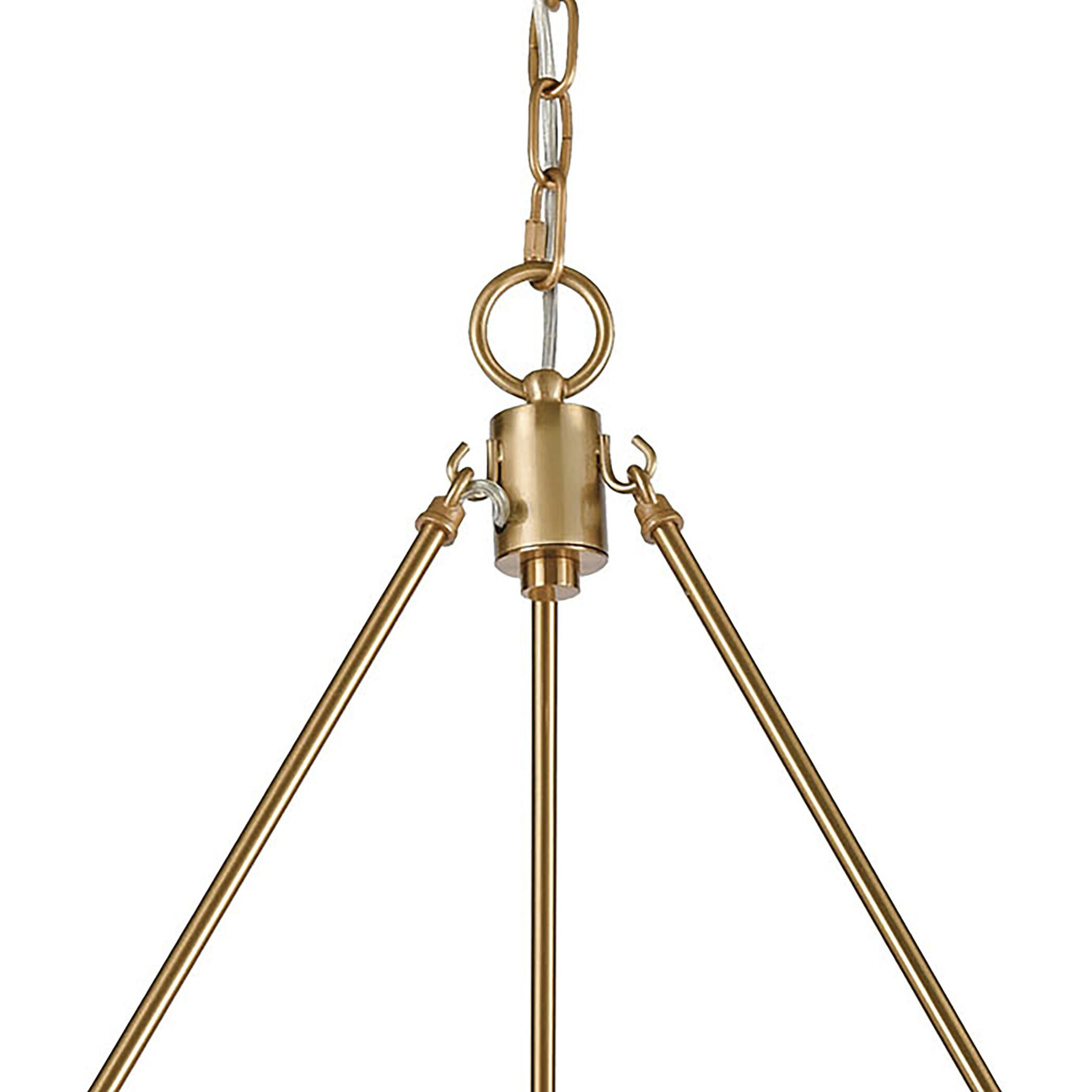 Abaca 6 Light 27 inch Satin Brass Chandelier Ceiling Light