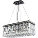 Maxime 4 Light 20 inch Black and Clear Linear Chandelier Ceiling Light in Royal Cut