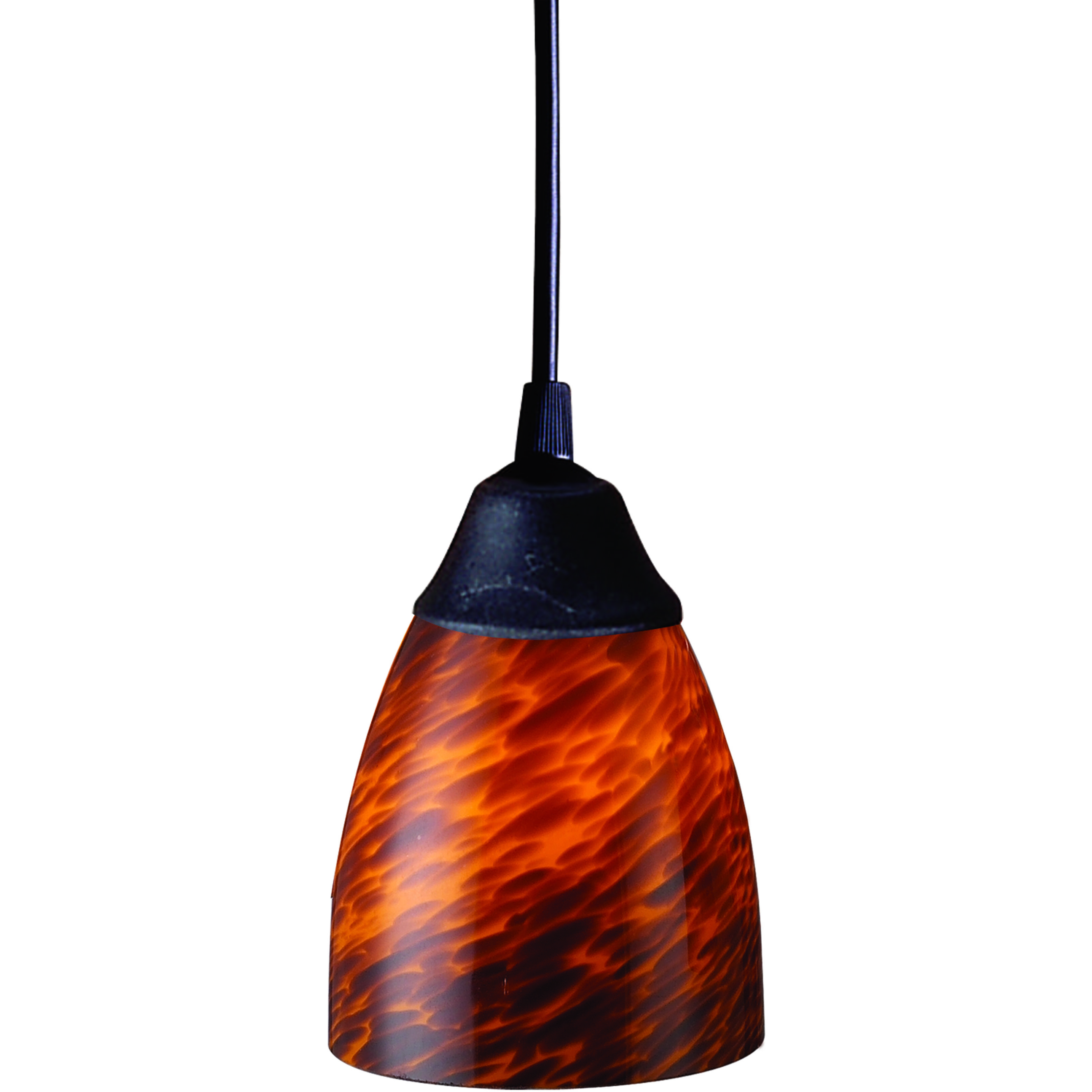 Classico 1 Light 5 inch Dark Rust Mini Pendant Ceiling Light in Espresso Glass