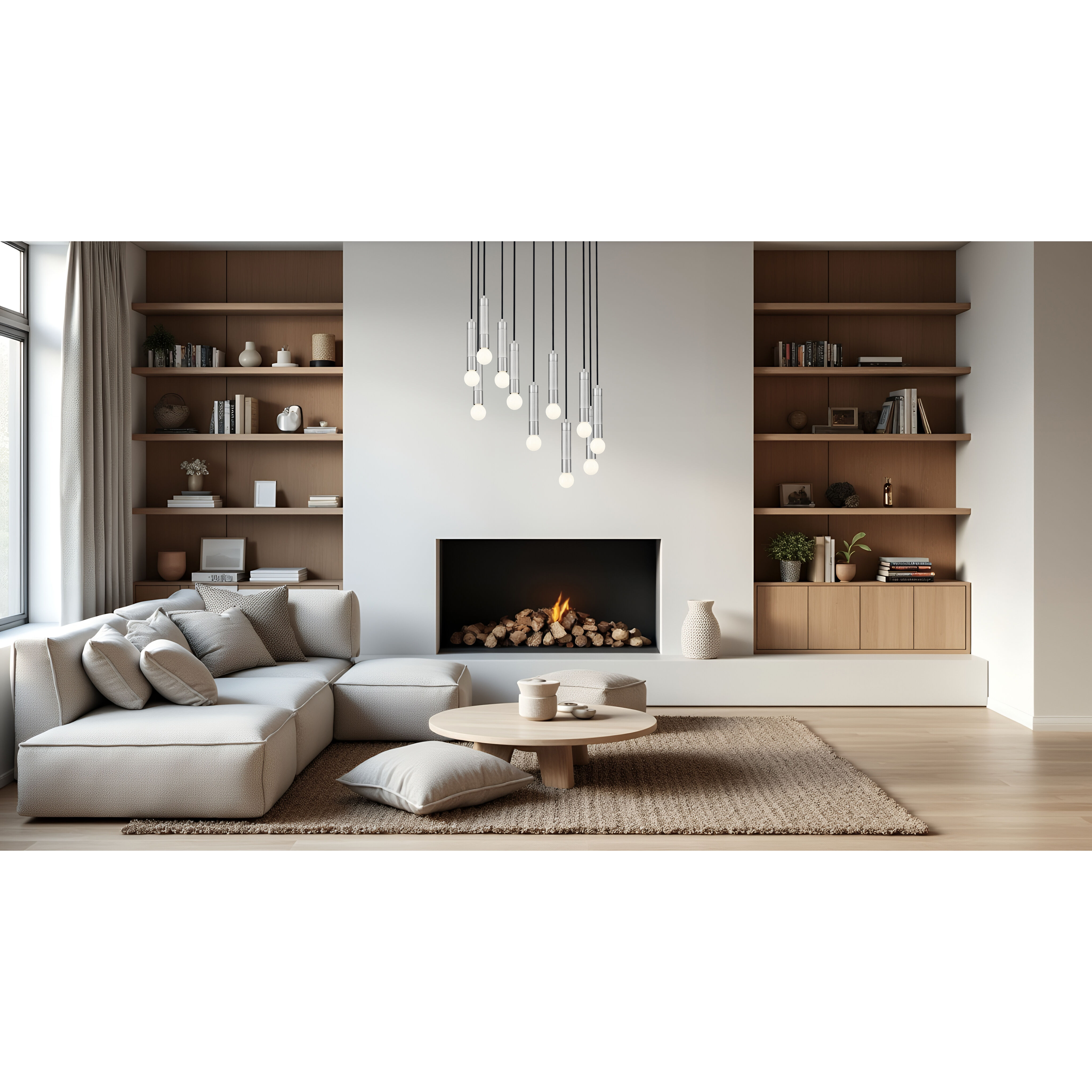 Stari 11 Light 24 inch Brushed Nickel Chandelier Ceiling Light