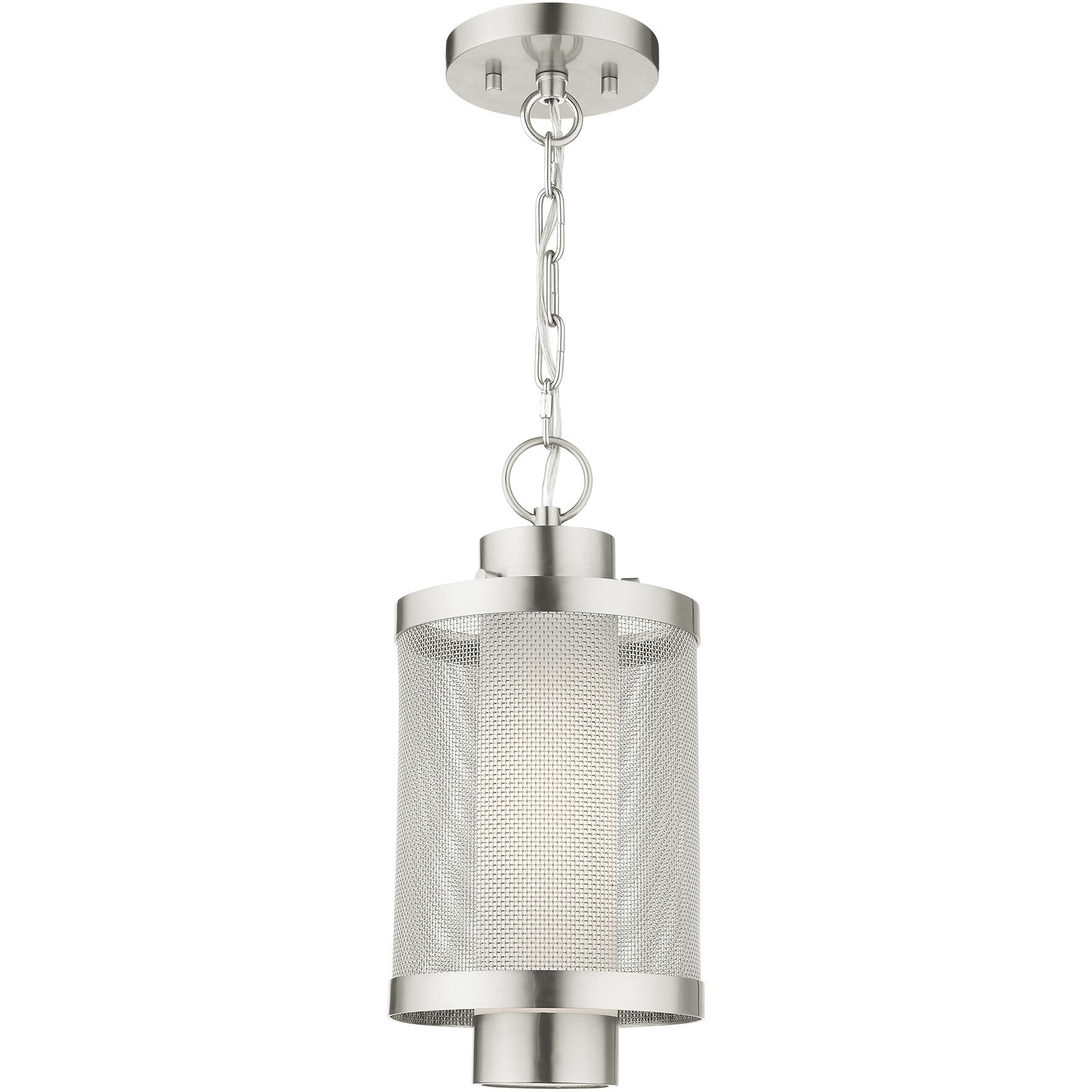 Nottingham 1 Light 9 inch Brushed Nickel Outdoor Pendant Lantern