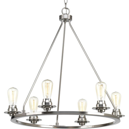 Debut 6 Light 28 inch Brushed Nickel Chandelier Ceiling Light, Design Series