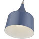 Bolita 8 inch Ocean Blue with Brushed Nickel Accents Pendant Ceiling Light