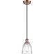 Ballston Brookfield LED 5.75 inch Antique Copper Mini Pendant Ceiling Light in Clear Glass, Black Textured, Ballston