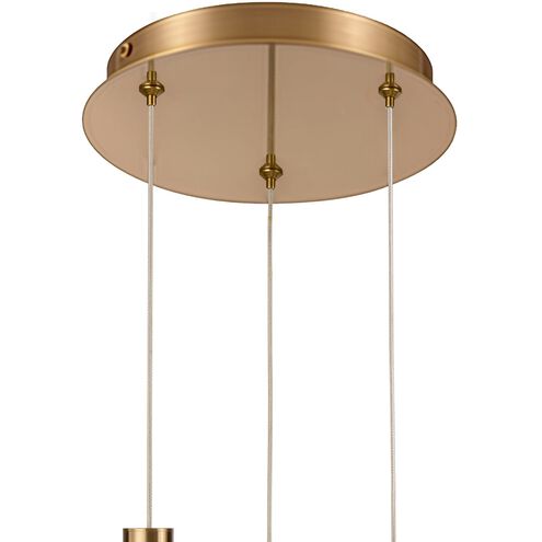 Aurora LED 10 inch Natural Brass Pendant Ceiling Light, Converts to Flush Mount