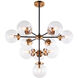 Maru 10 Light 30 inch Aged Gold Brass Chandelier Ceiling Light in Aged Gold Brass and Clear
