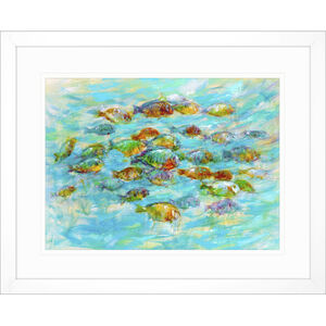Animals Turquoise and Blue and Green and Red Framed Art
