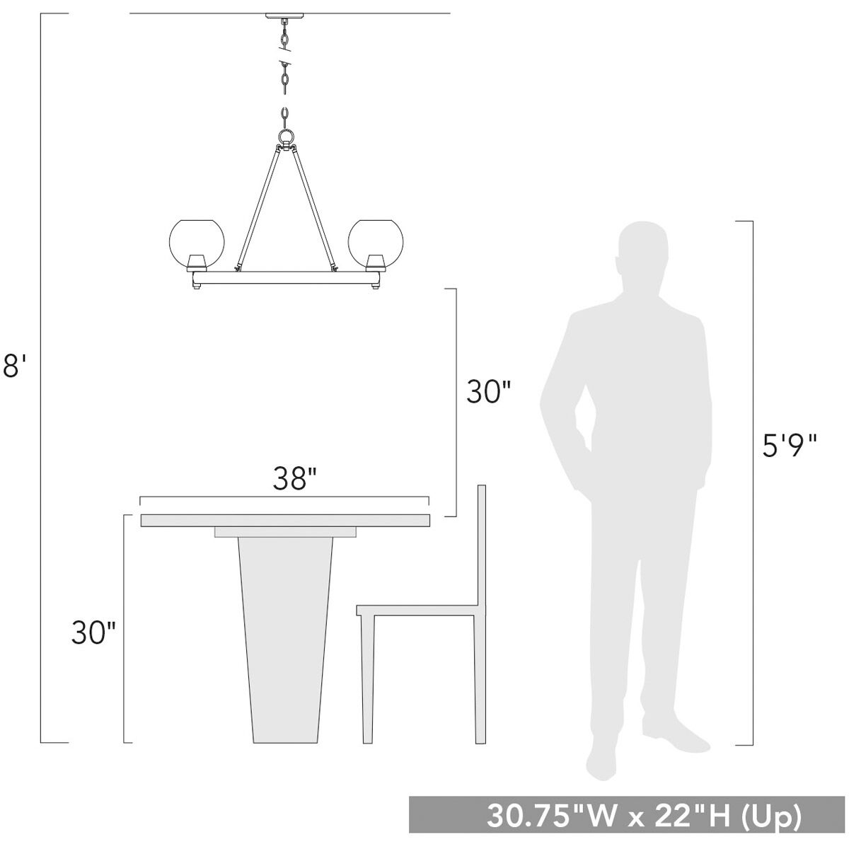 Galveston 6 Light 31 inch Rubbed Bronze Chandelier Ceiling Light, Large