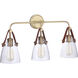 Gallery Hagen 3 Light 26 inch Vintage Brass Vanity Light Wall Light