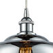 Ballston Large Fenton LED 11 inch Polished Chrome Mini Pendant Ceiling Light in Plated Smoke Glass, Ballston