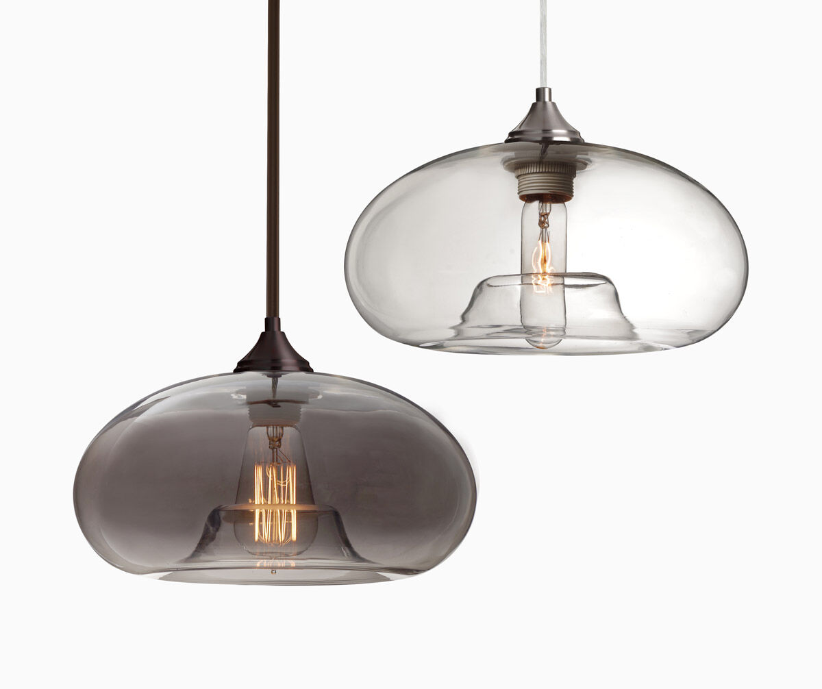 Bana 1 Light Bronze Pendant Ceiling Light in Clear Glass