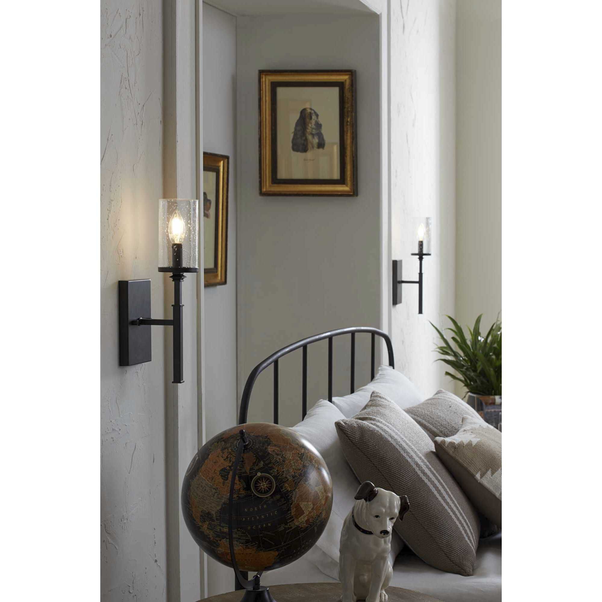 Gresham 1 Light Graphite Wall Bracket Wall Light, Design Series
