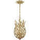 Broche 3 Light 9.5 inch Antique Gold Pendant Ceiling Light