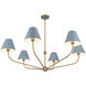 Xavier 6 Light 48 inch Vibrant Gold and Blue Chandelier Ceiling Light