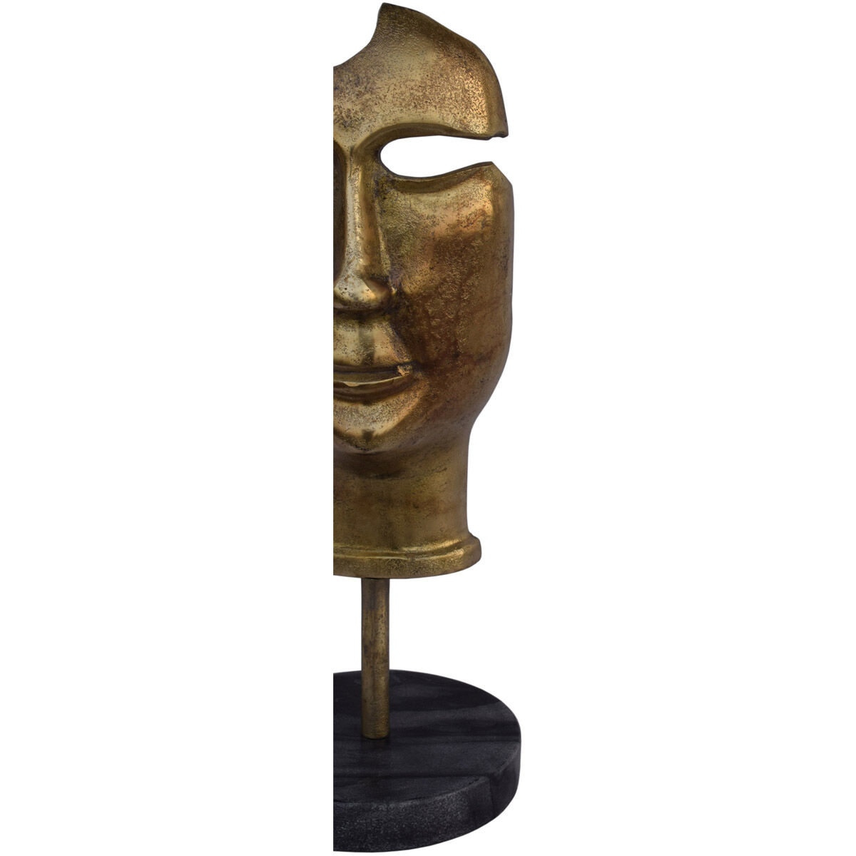 Mask On Stand Gold Wall Sculpture