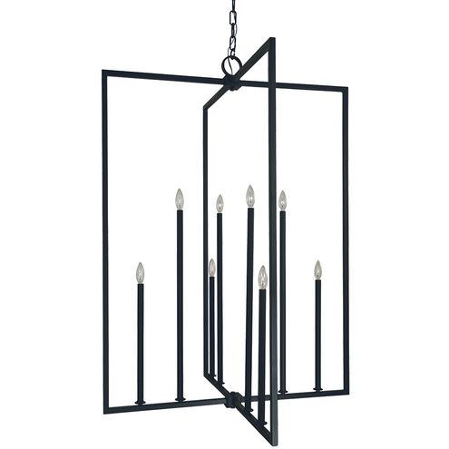 Andrew 8 Light 36 inch Matte Black Foyer Chandelier Ceiling Light