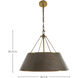 Mariana 4 Light 26.5 inch Brushed Antique Brass and Dark Brown Leather Pendant Ceiling Light