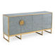 Wildwood Faux Gray Shagreen/Antique Cabinet