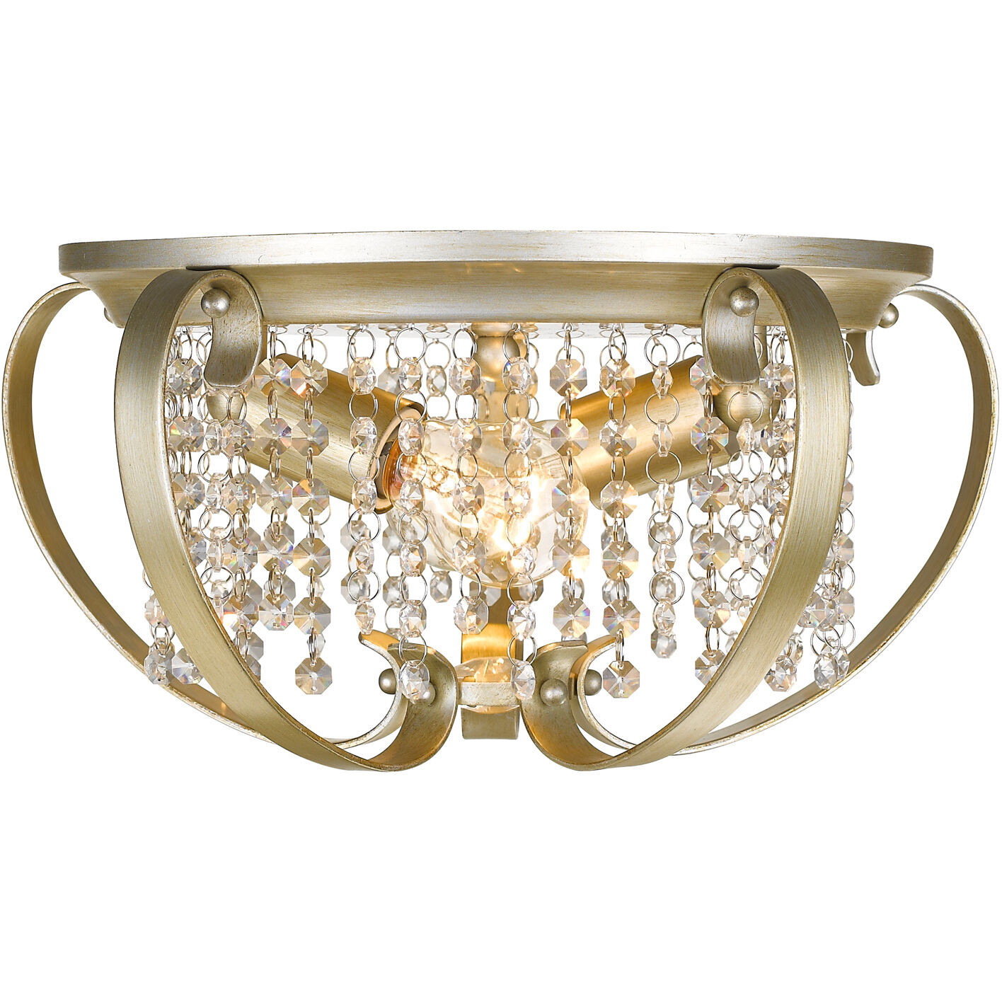 Ella 2 Light 14.5 inch White Gold Flush Mount Ceiling Light