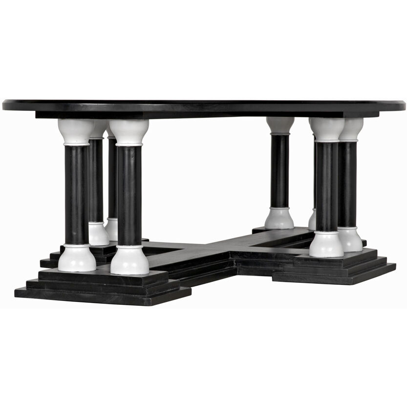Desoto 66 X 38 inch Hand Rubbed Black and Solid White Coffee Table