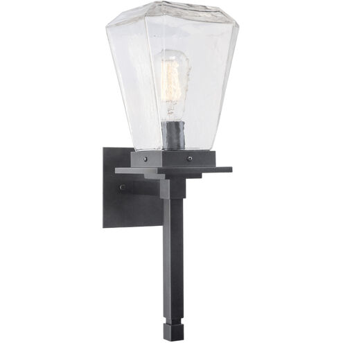 Beacon LED Textured Black Outdoor Sconce in 3000K LED, Torch