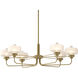 Nola 6 Light 42.4 inch Modern Brass Pendant Ceiling Light in Clear with Frost