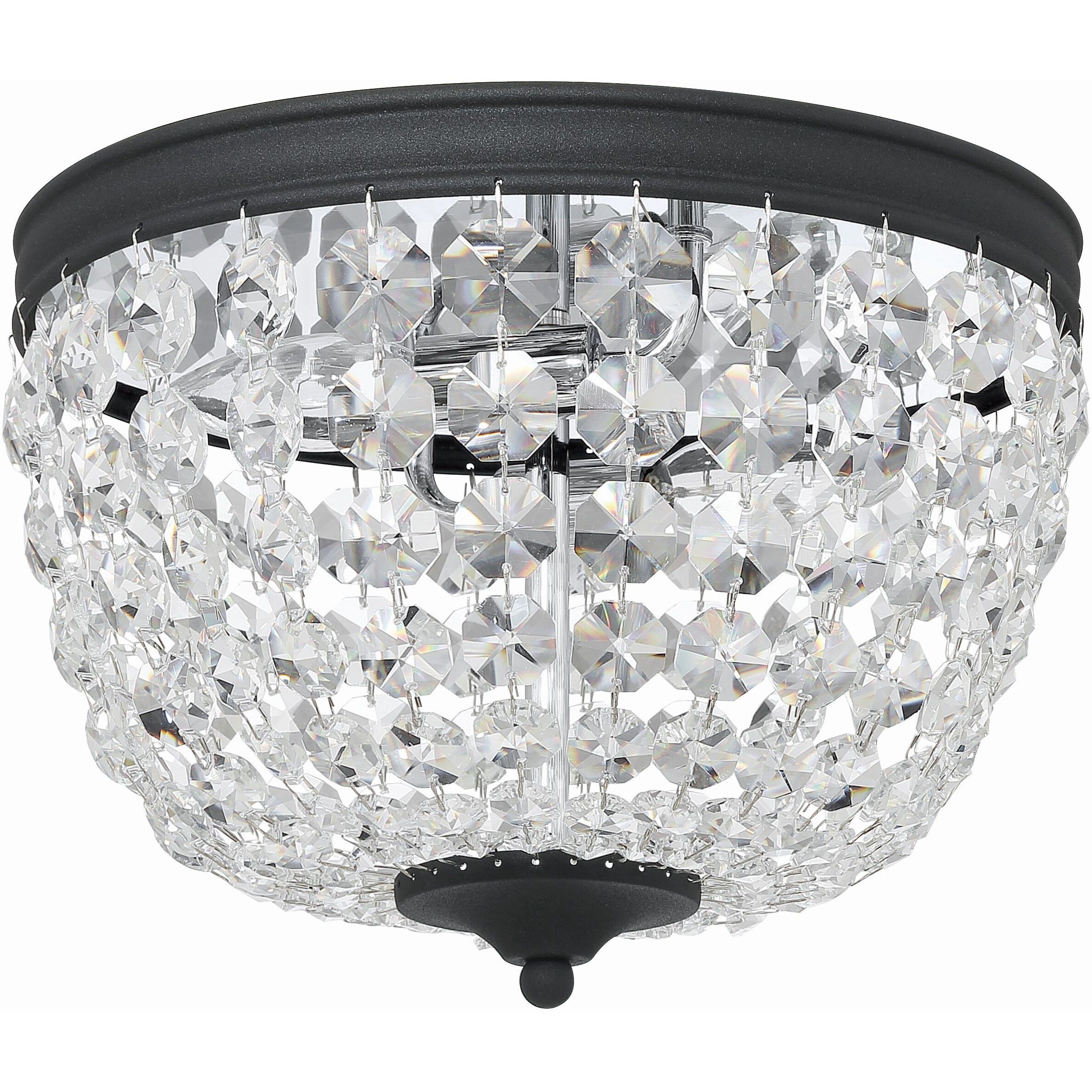Nola 2 Light 11.5 inch Black Forged Flush Ceiling Light