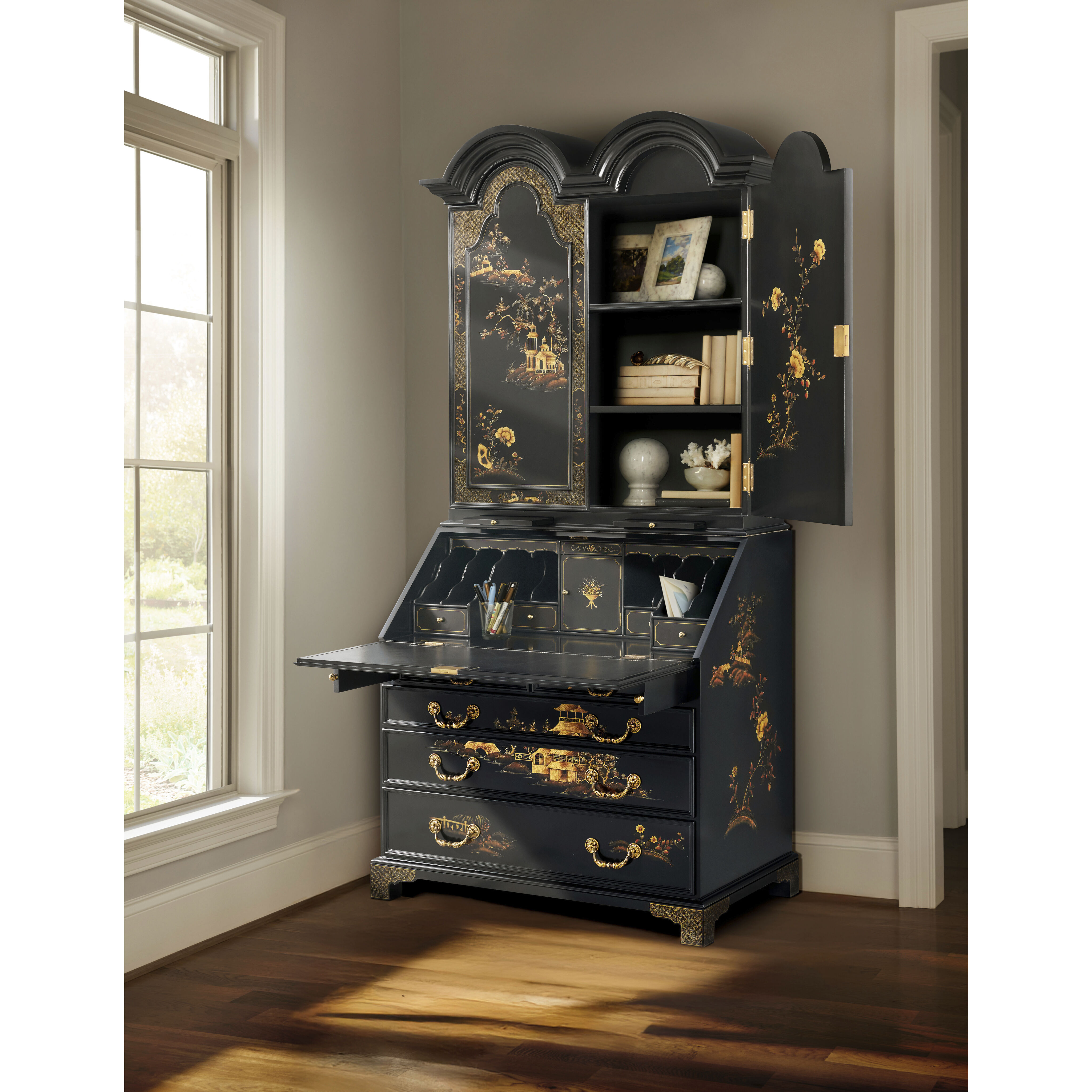 Brushwork 43 X 25 inch Secretaire, Wooden, 2-Door