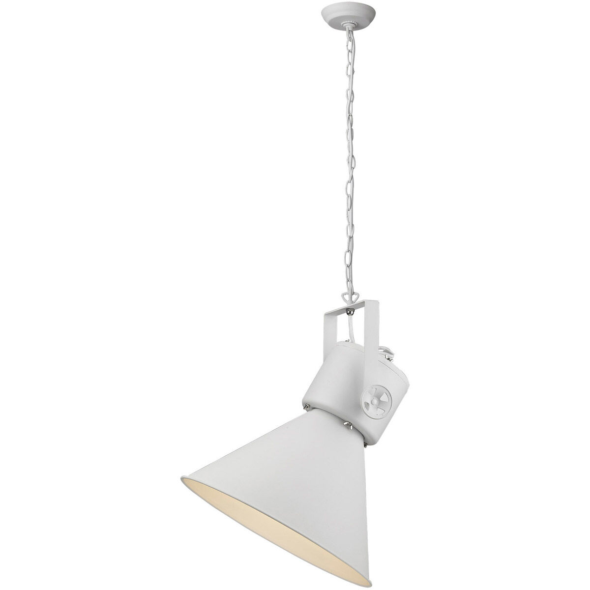 Crew 1 Light 18 inch White Pendant Ceiling Light