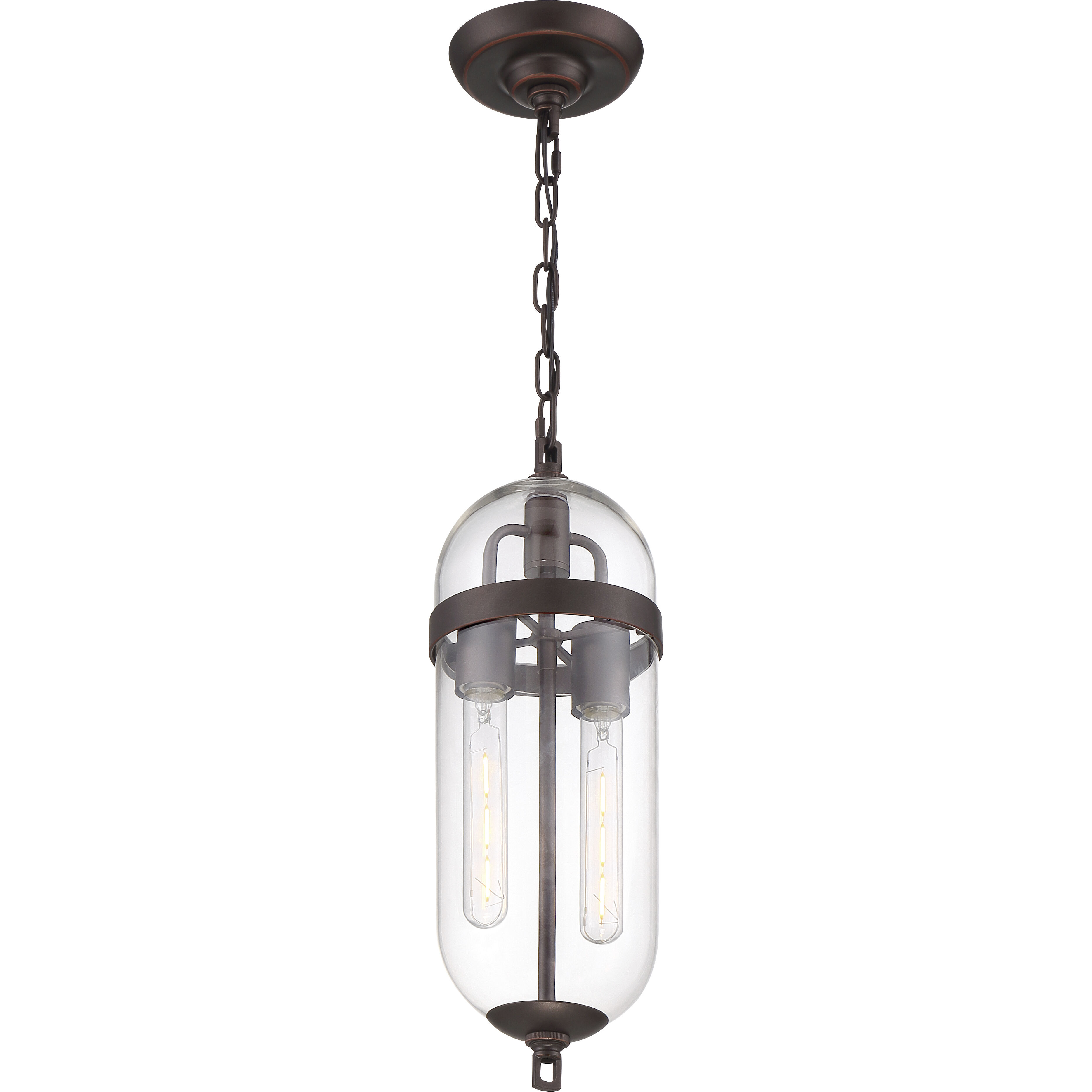 Fathom 2 Light 6.25 inch Mahogany Bronze and Clear Pendant Ceiling Light