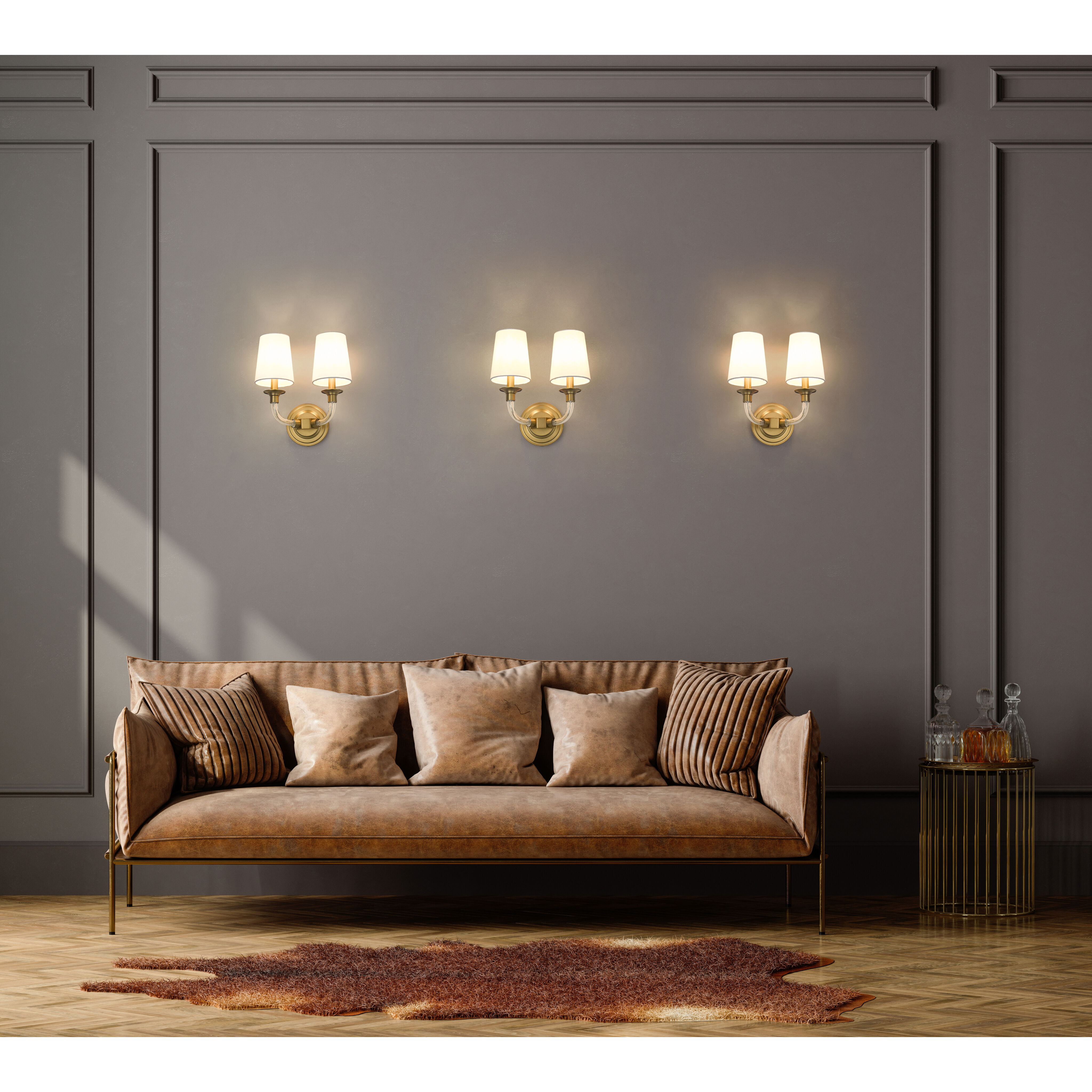 Katerina Wall Sconce Wall Light in Rubbed Brass