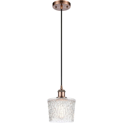 Ballston Niagra 1 Light 7 inch Antique Copper Mini Pendant Ceiling Light, Ballston