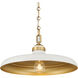 Crowne 1 Light 16 inch Legacy Brass and Off White Cream Pendant Ceiling Light