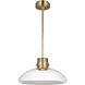 Avroko Morgan LED 16 inch Hand-Rubbed Antique Brass with Clear Glass Pendant Ceiling Light