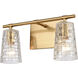 Lightweave 2 Light 15 inch Satin Brass Vanity Light Wall Light