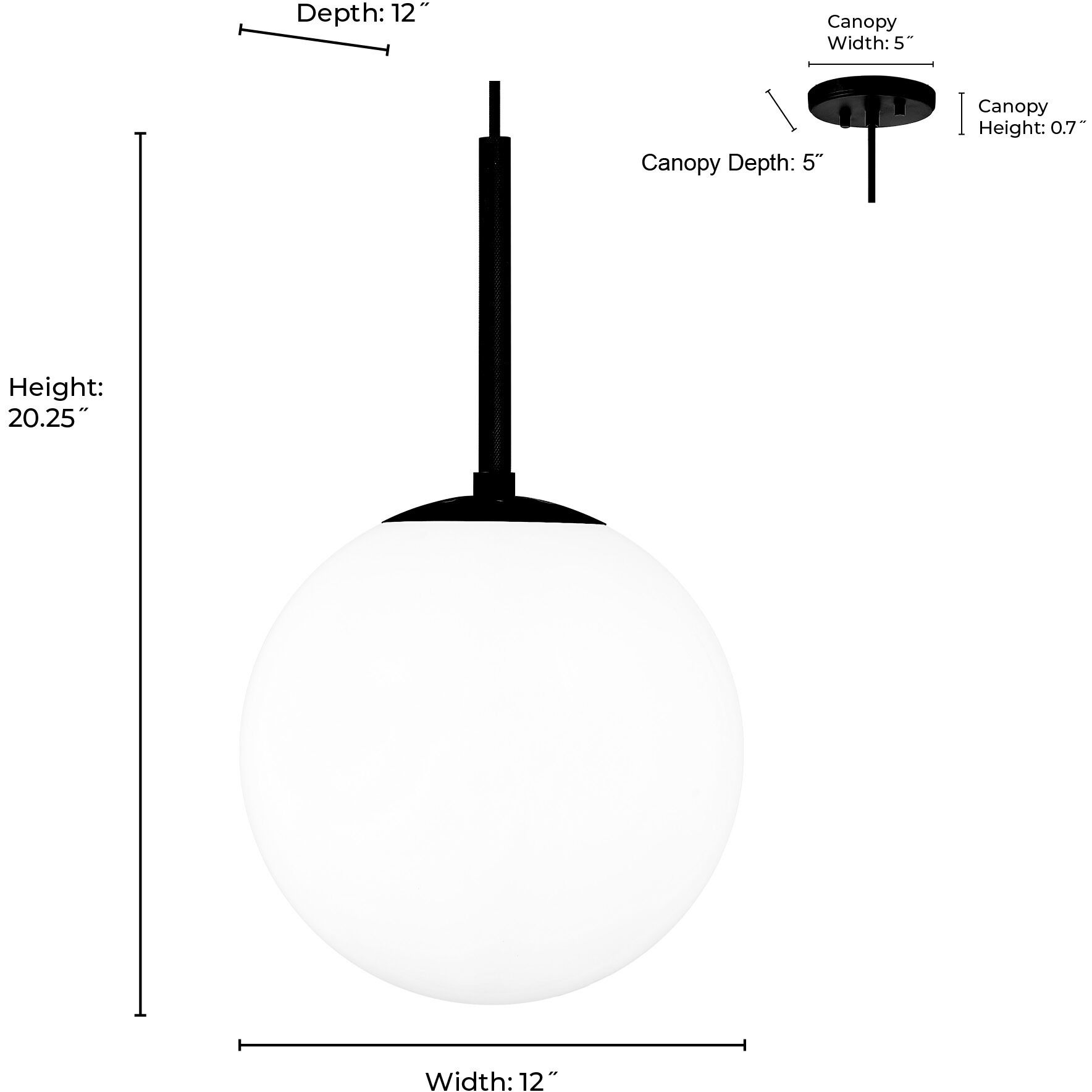 Kairo 1 Light 12 inch Matte Black Pendant Ceiling Light