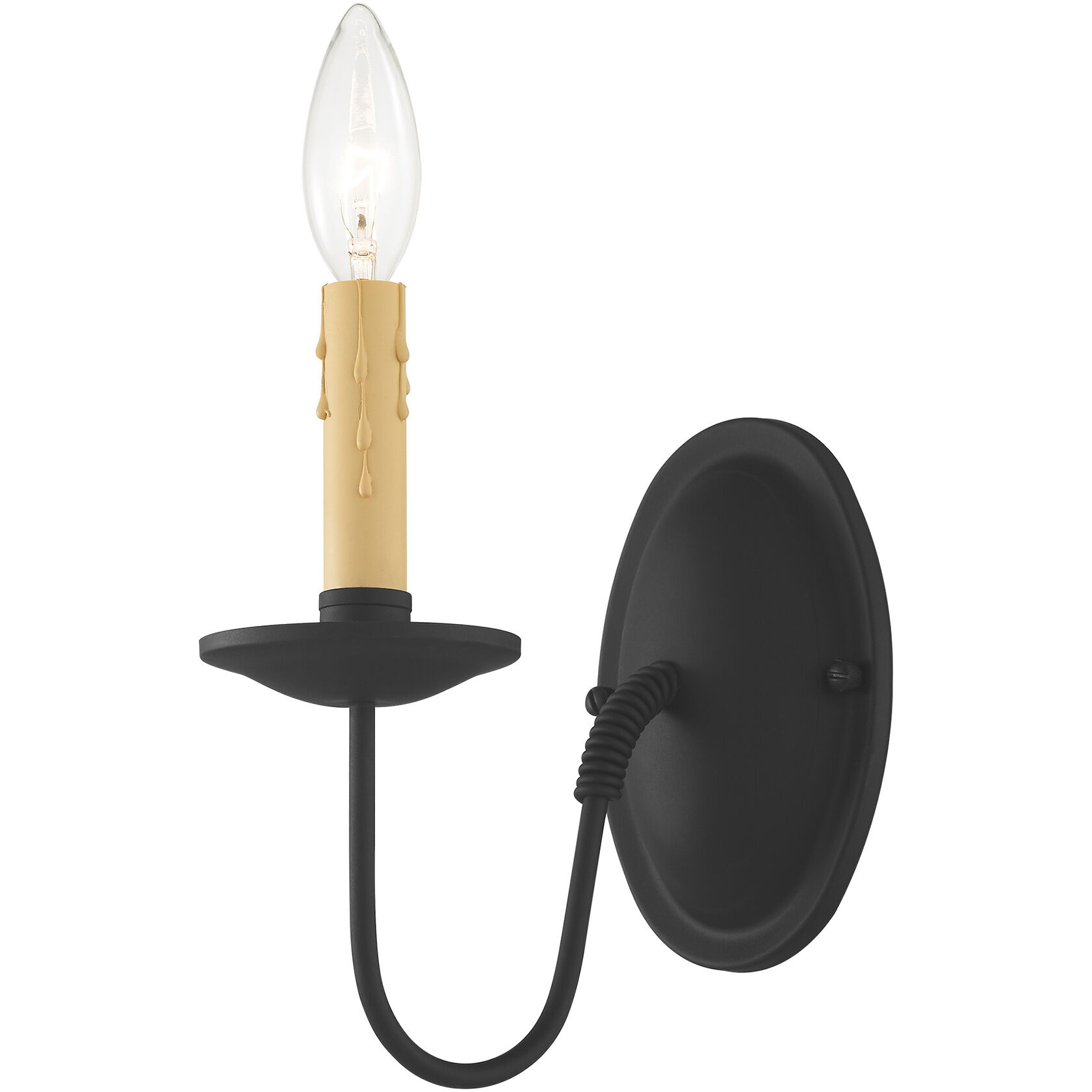 Heritage 1 Light 4 inch Black Wall Sconce Wall Light