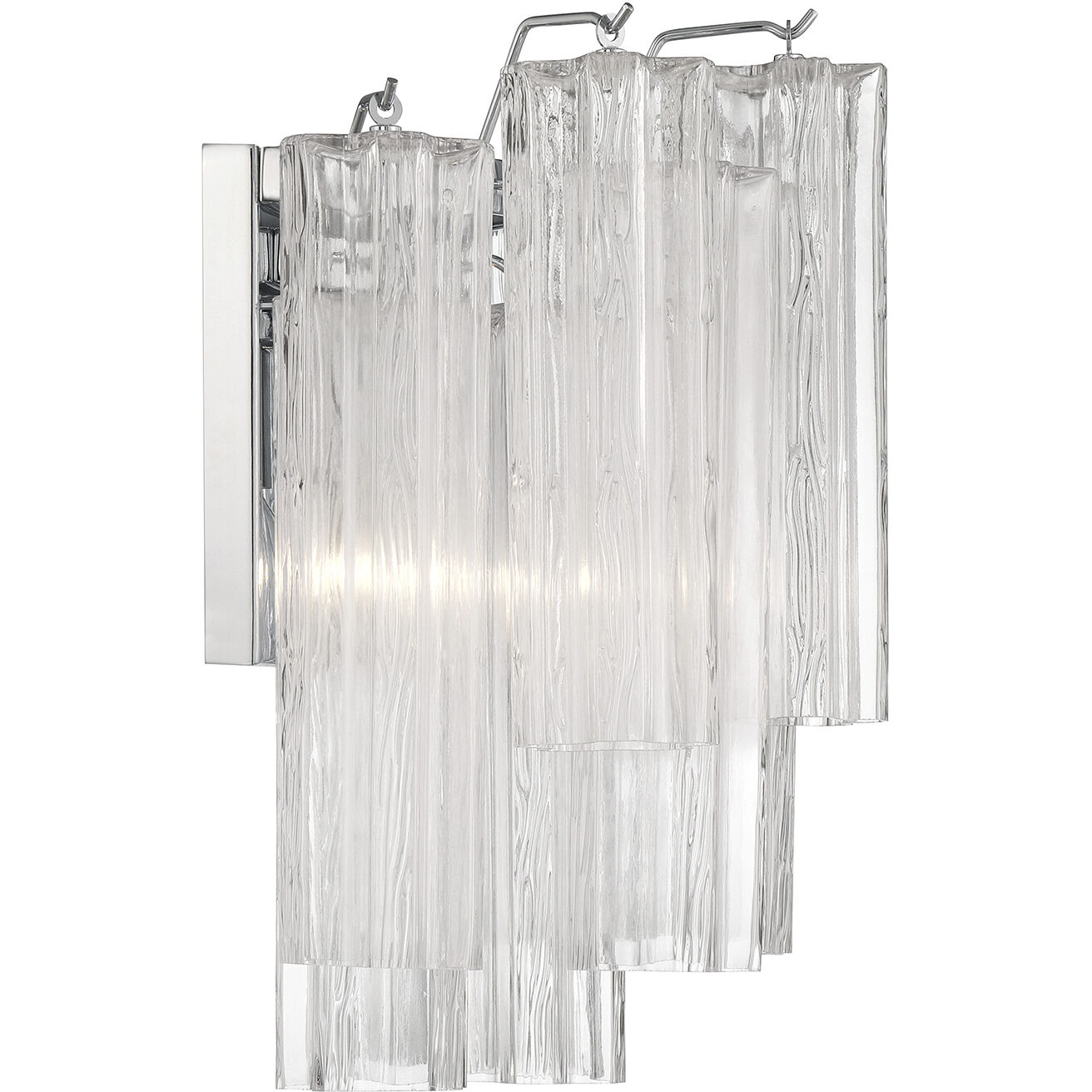 Addis Bath Wall Light in Tronchi Glass Clear