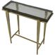 Preston 24.8 X 24 inch Antiqued Brass and Glass Accent Table